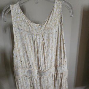 Patterned Yellow Sleeveless Top